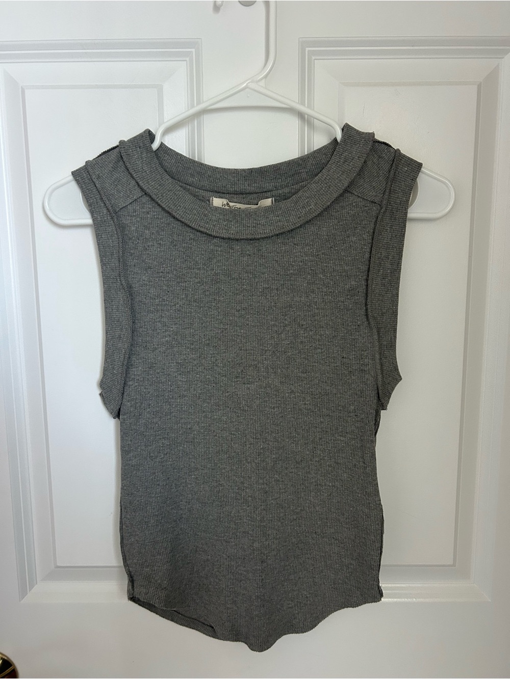 We the Free Free People NWOT Sleeveless Ribbed Gray Tank Top